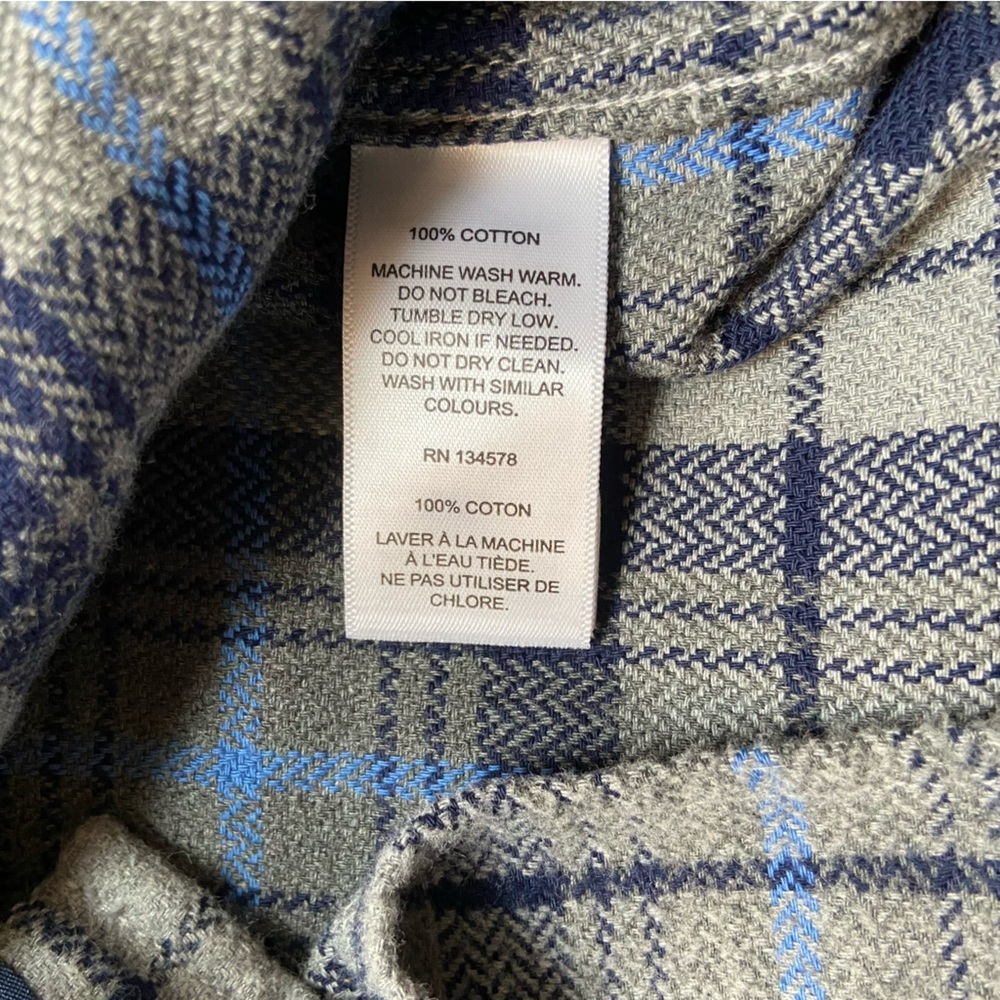 Vineyard Vines Flannel Tartan Plaid Shirt Mens Sz S Gray Long Sleeve‎ Button Up - Picture 7 of 9